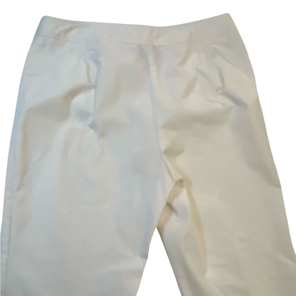 Rafaella Capris Comfortable Fit Stretch Fabric, Faux Pockets Color White Size 12